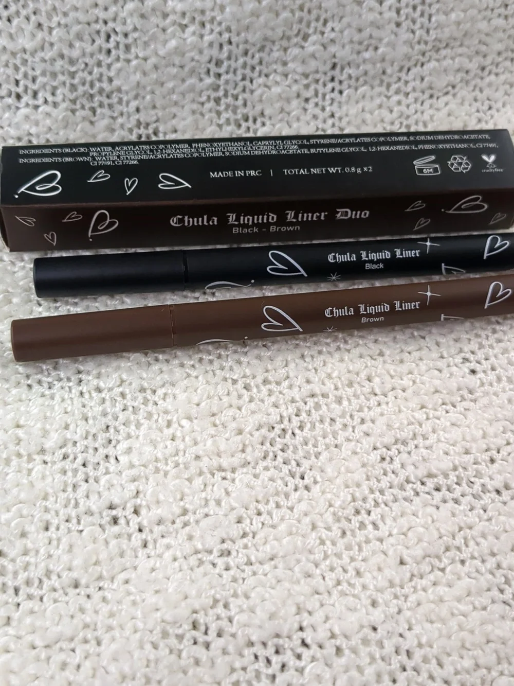 Chula Beauty Chula Liquid Liner Duo (Black/Brown), 2x 0.8g/0.028oz